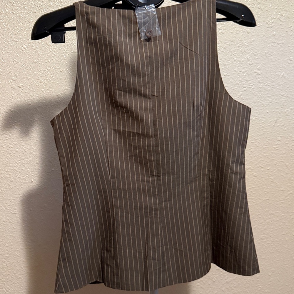 2 pc coordinated SET Brown & Tan pinstripe jacket & skort multiple SIZES AVAIL - Picture 8 of 13